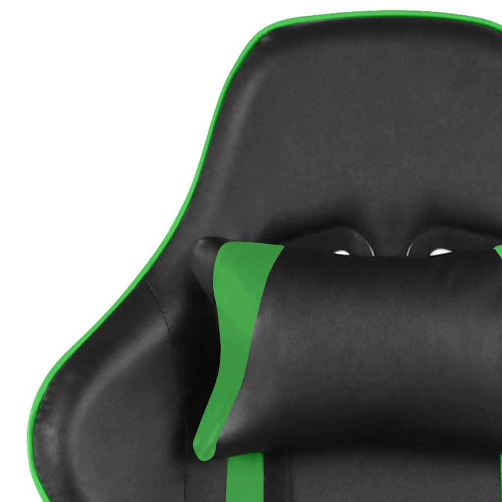 vidaXL Snurrbar gamingstol grön PVC