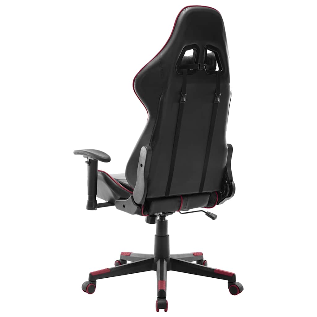 vidaXL Gamingstol svart och vinröd konstläder