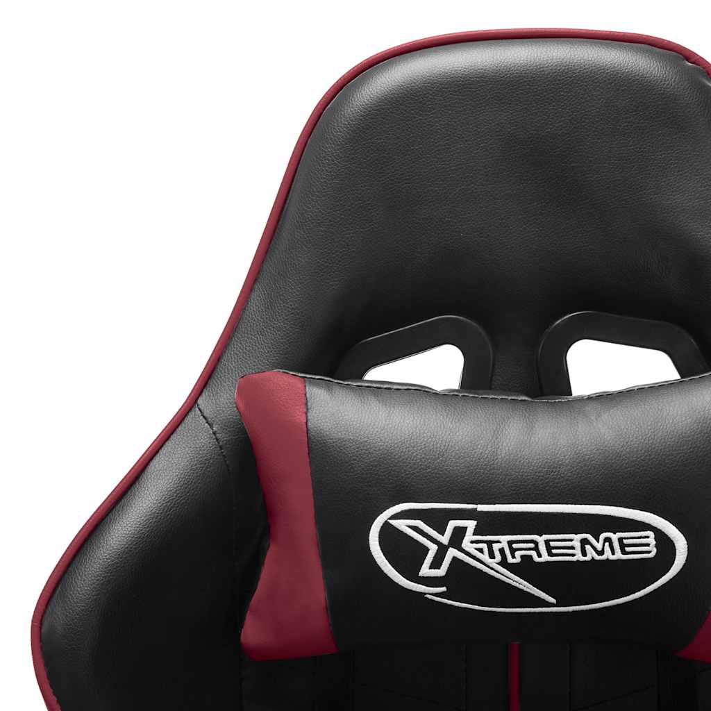 vidaXL Gamingstol svart och vinröd konstläder