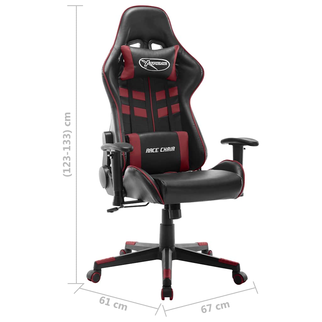 vidaXL Gamingstol svart och vinröd konstläder