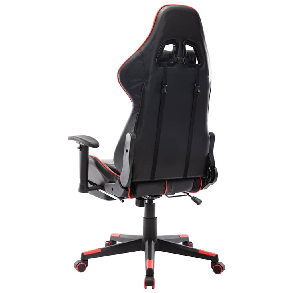 vidaXL Gamingstol med fotstöd svart och röd konstläder