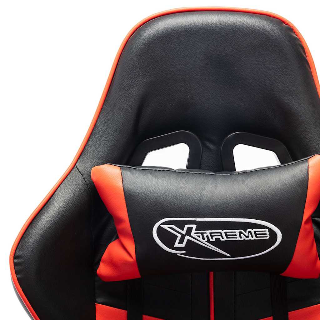 vidaXL Gamingstol med fotstöd svart och röd konstläder