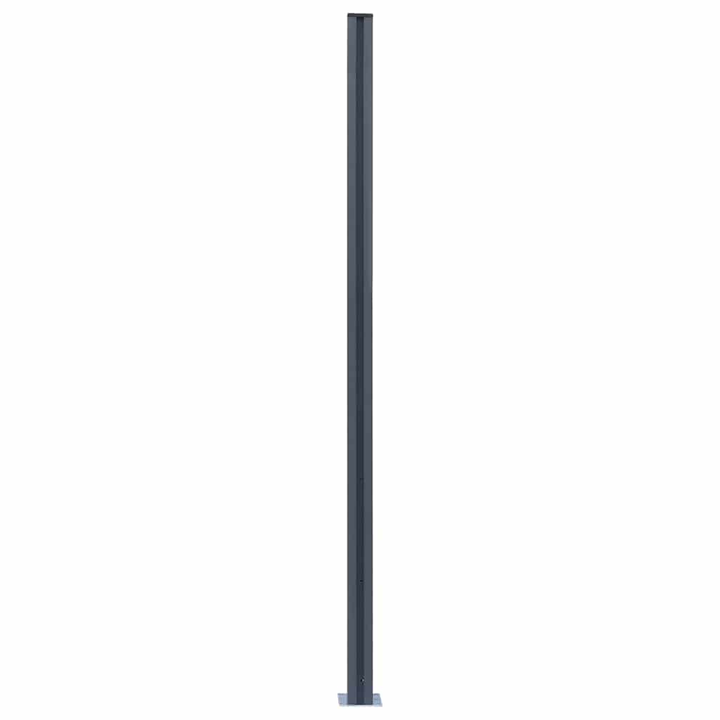 vidaXL Staketstolpar 3 st mörkgrå 185 cm aluminium