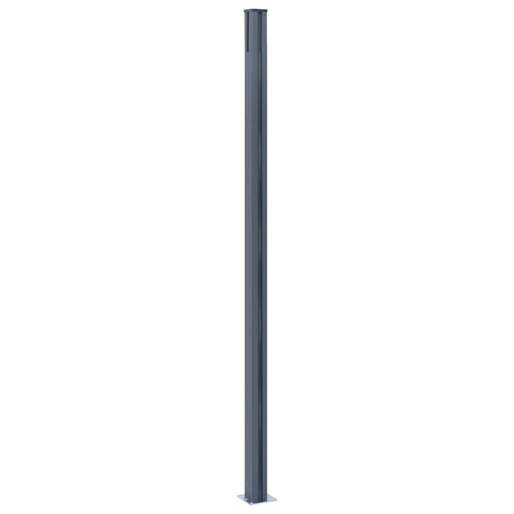 vidaXL Staketstolpar 3 st mörkgrå 185 cm aluminium