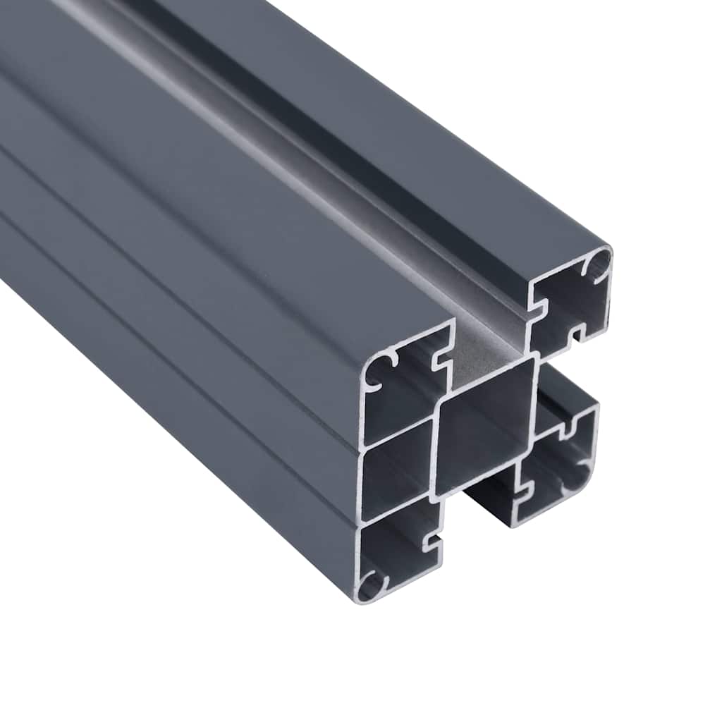 vidaXL Staketstolpar 3 st mörkgrå 185 cm aluminium