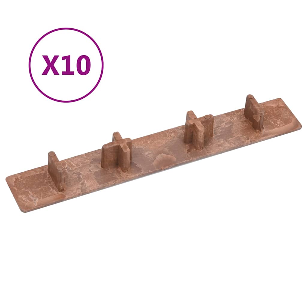 vidaXL Kantlist 10 st brun plast