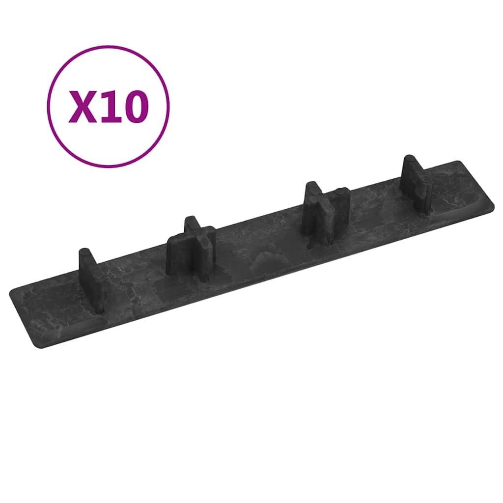 vidaXL Kantlist 10 st svart plast