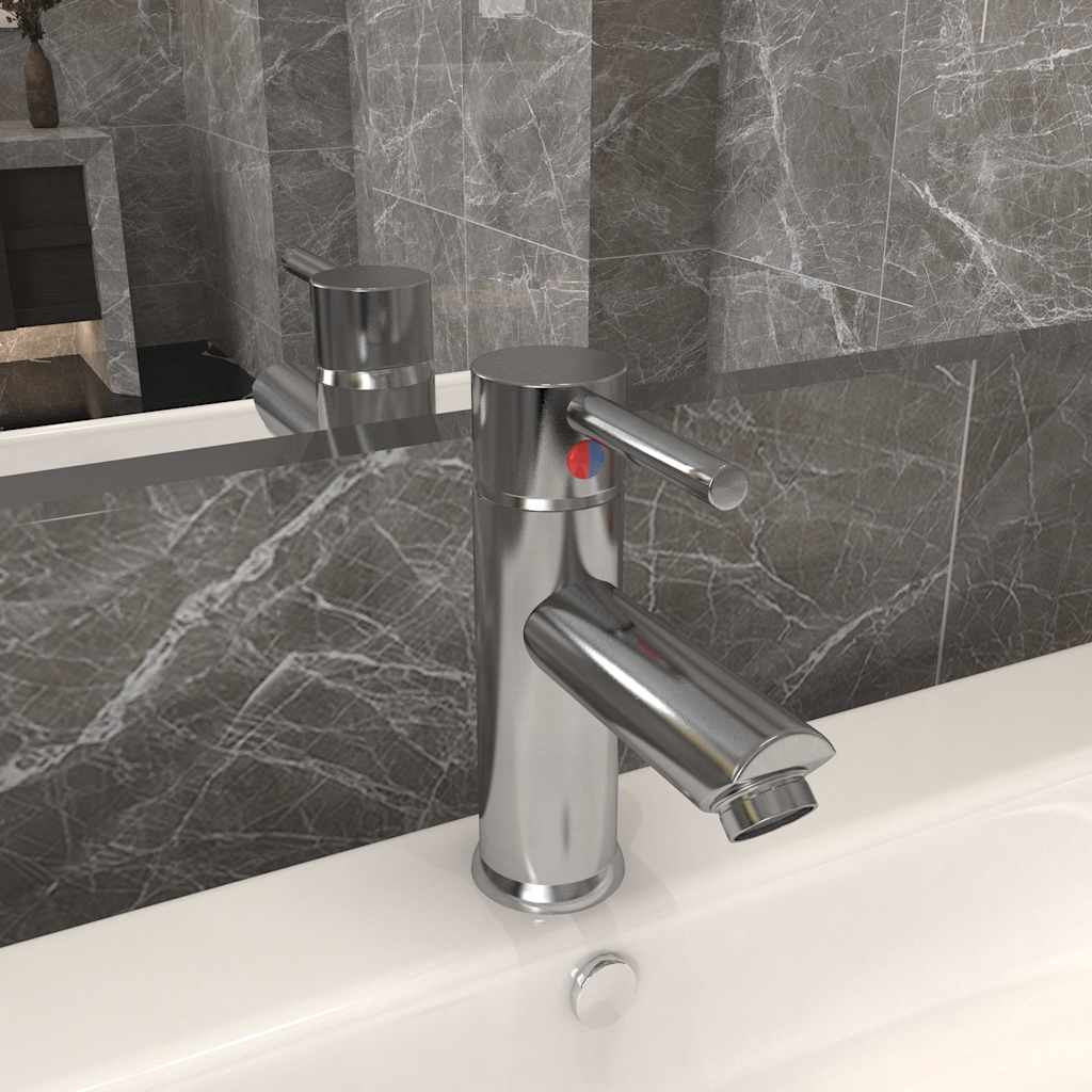 vidaXL Badrumsblandare silver 130x176 mm