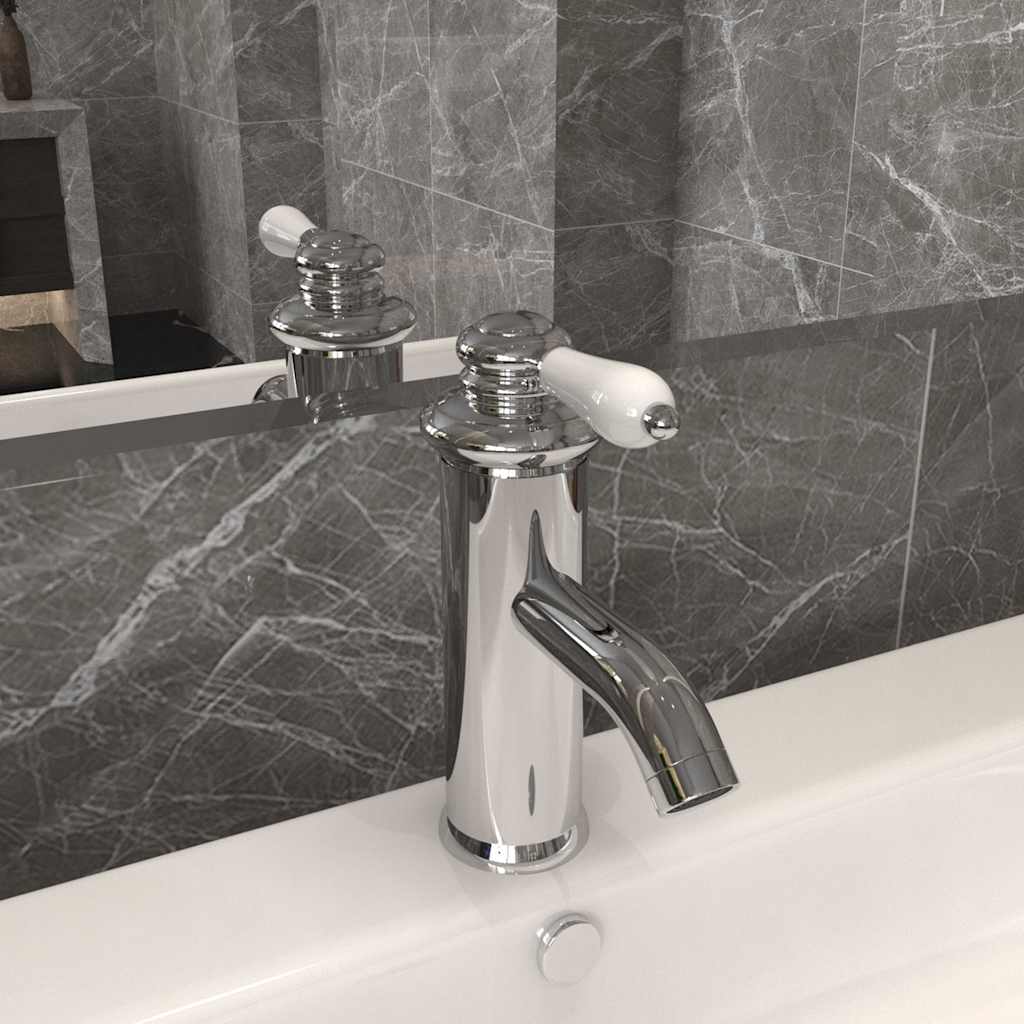 vidaXL Badrumsblandare kromad finish 130x180 mm