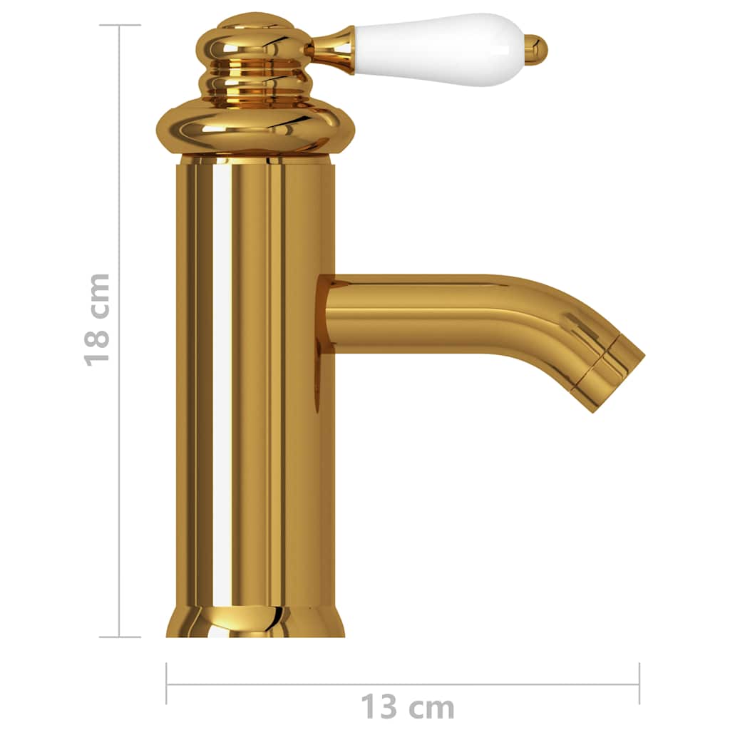vidaXL Badrumsblandare guld 130x180 mm
