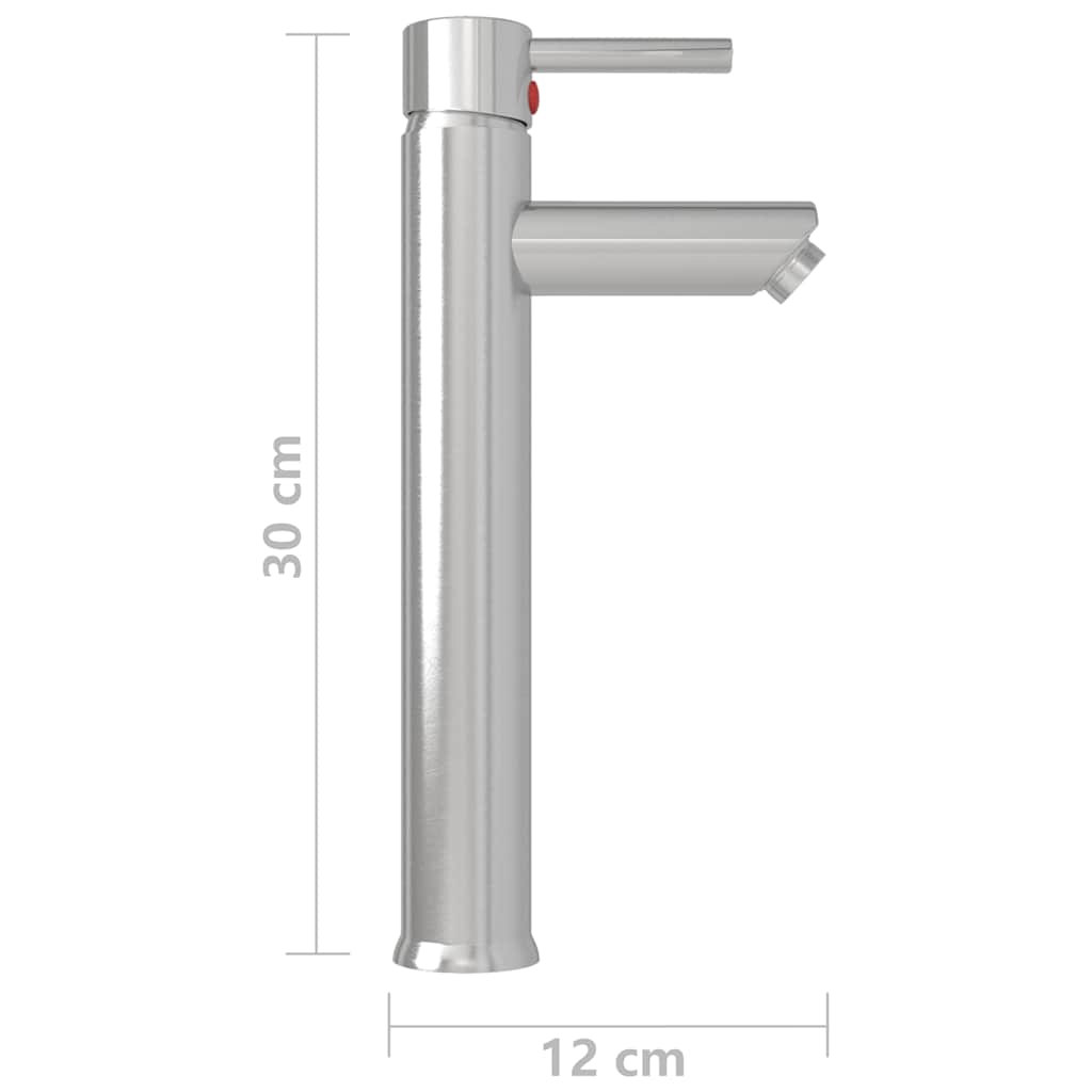 vidaXL Badrumsblandare silver 12x30 cm