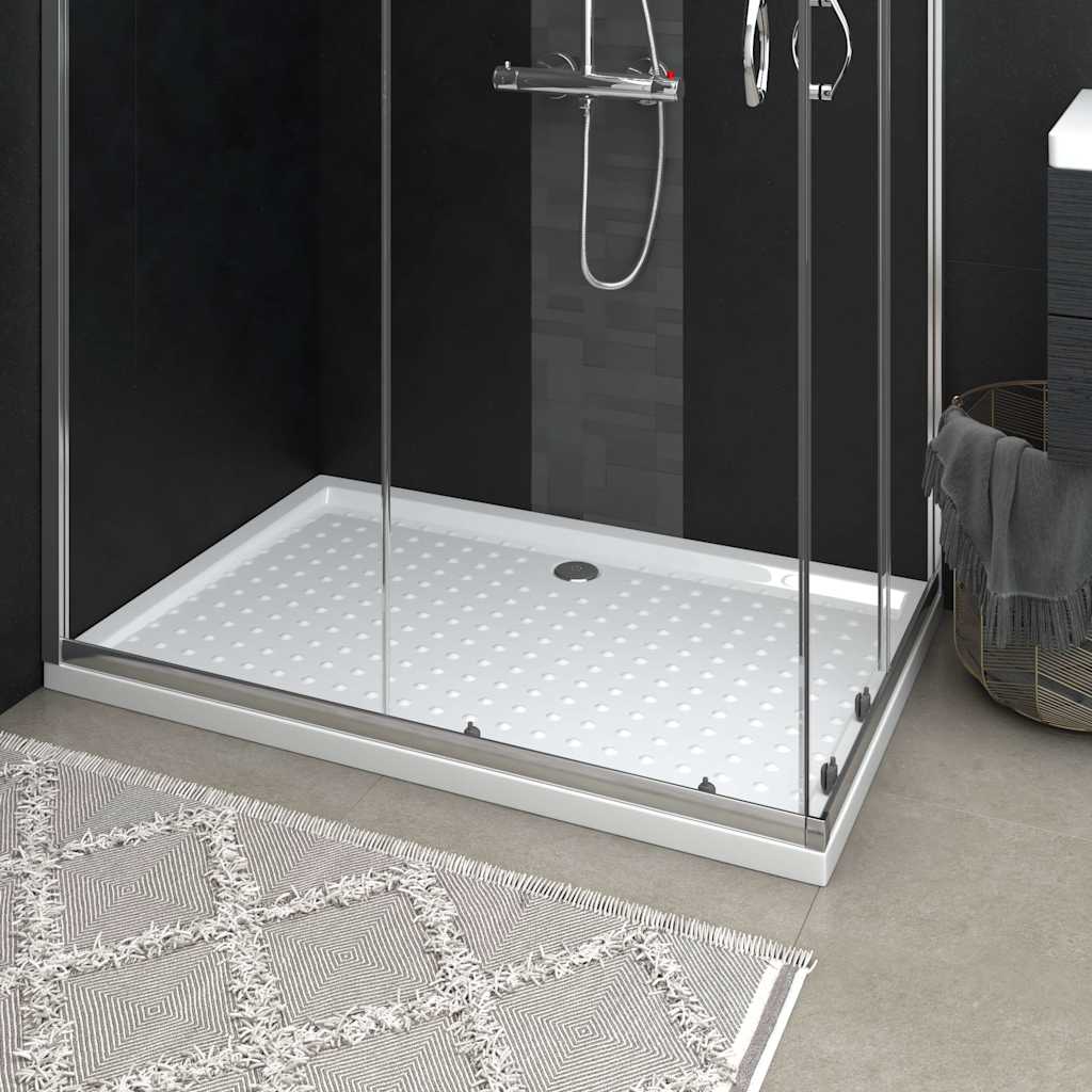 vidaXL Duschkar med prickar vit 80x120x4 cm ABS