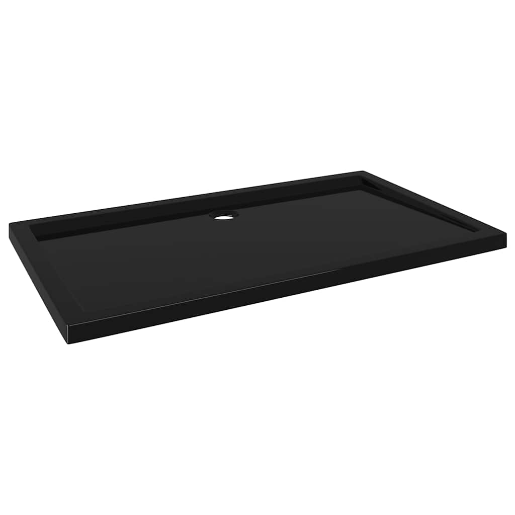 vidaXL Duschkar rektangulärt ABS svart 70x120 cm
