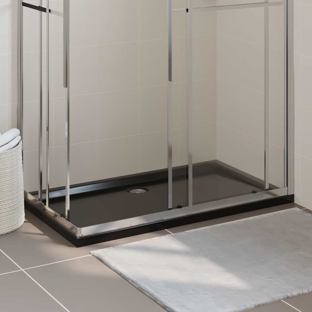 vidaXL Duschkar rektangulärt ABS svart 70x120 cm