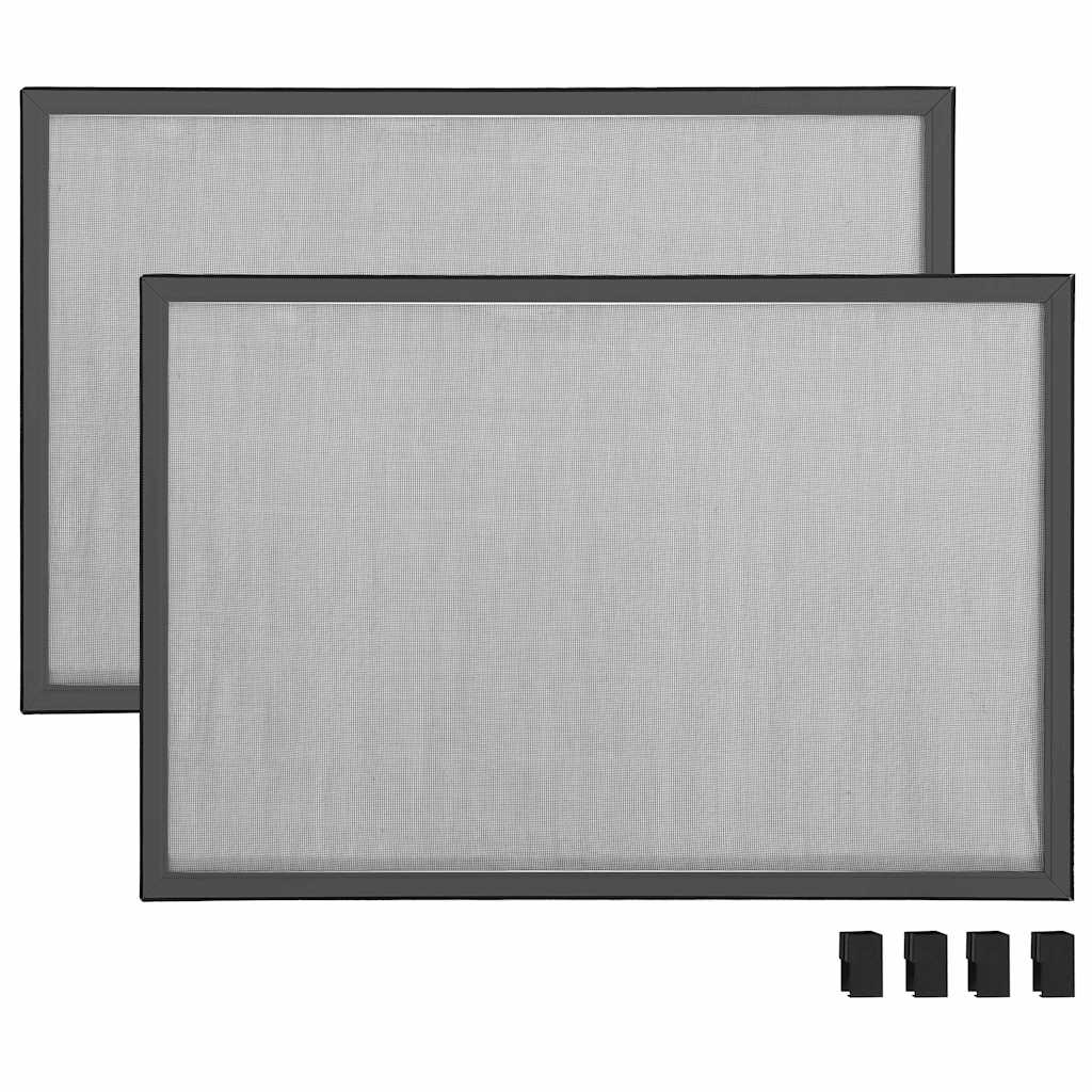 vidaXL Expanderbart insektsnät för fönster antracit (75-143)x50 cm