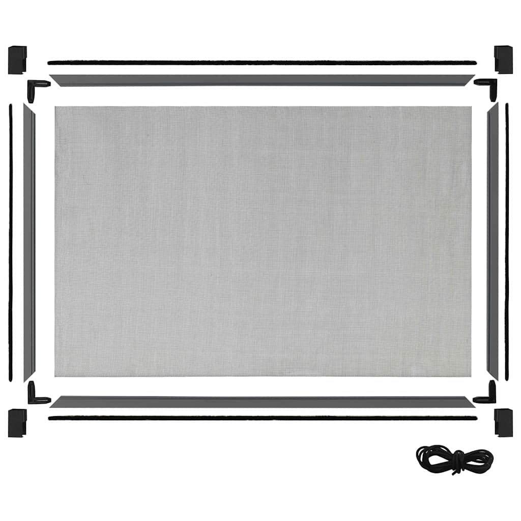 vidaXL Expanderbart insektsnät för fönster antracit (75-143)x50 cm