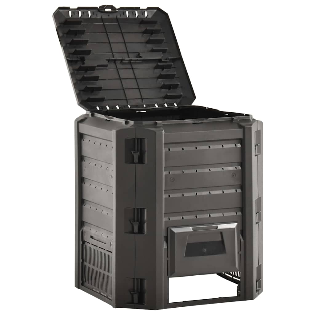 vidaXL Kompostlåda svart 380 L