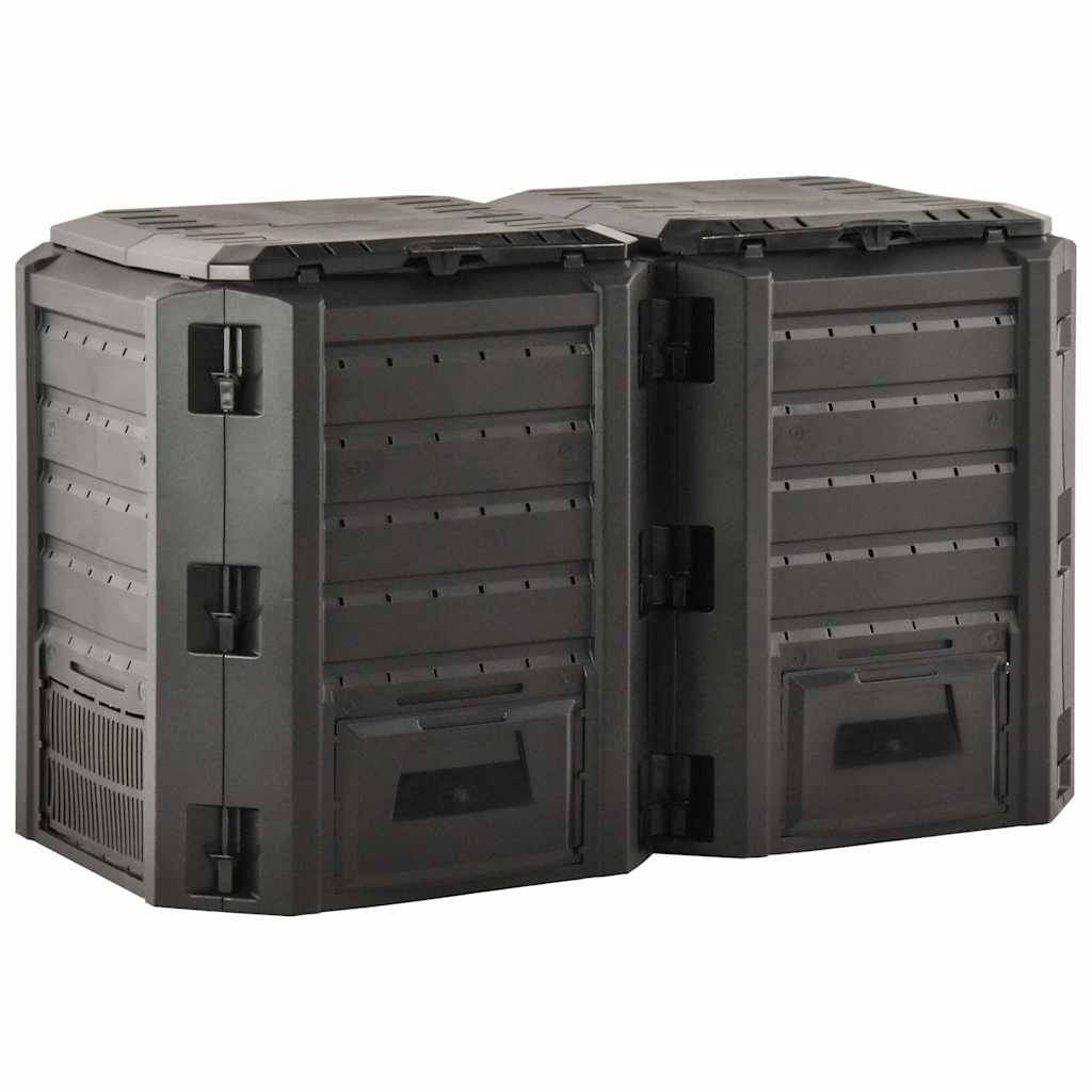 vidaXL Kompostlåda svart 800 L