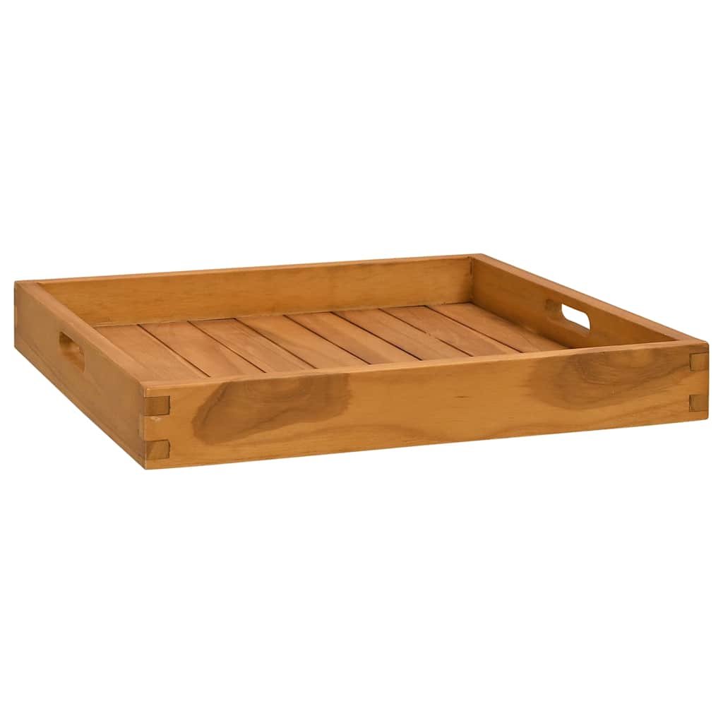 vidaXL Serveringsbricka 50x50 cm massivt teakträ
