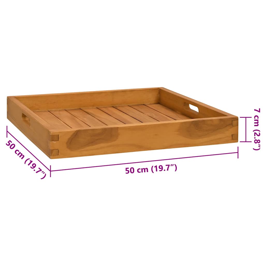 vidaXL Serveringsbricka 50x50 cm massivt teakträ