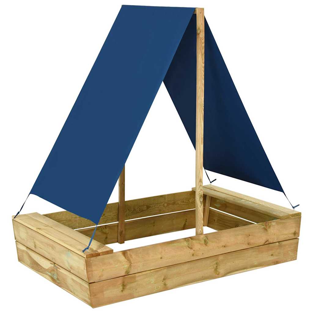vidaXL Sandlåda med tak 80x60x97,5 cm impregnerad furu