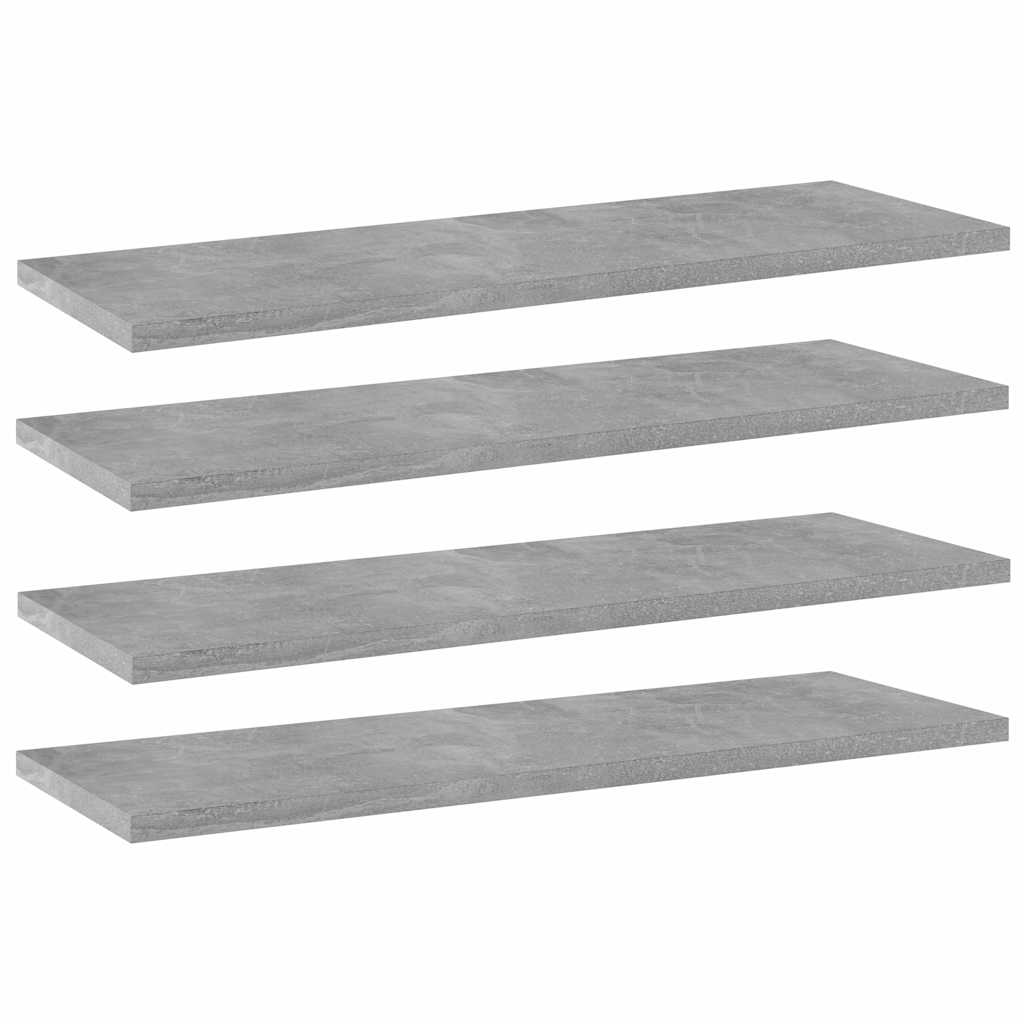 vidaXL Hyllplan 4 st betonggrå 60x20x1,5 cm konstruerat trä