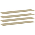 vidaXL Hyllplan 4 st sonoma-ek 100x20x1,5 cm konstruerat trä