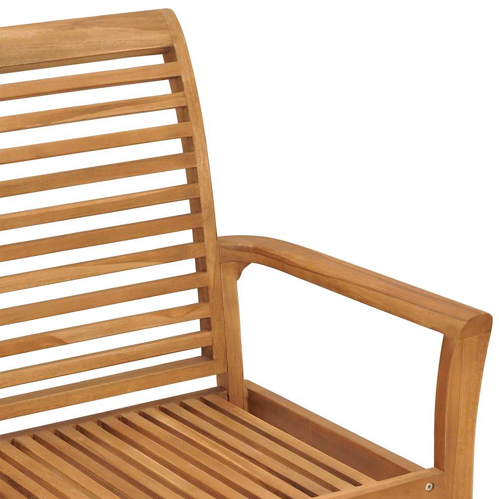 vidaXL Trädgårdsbänk med blå dyna 112 cm massiv teak