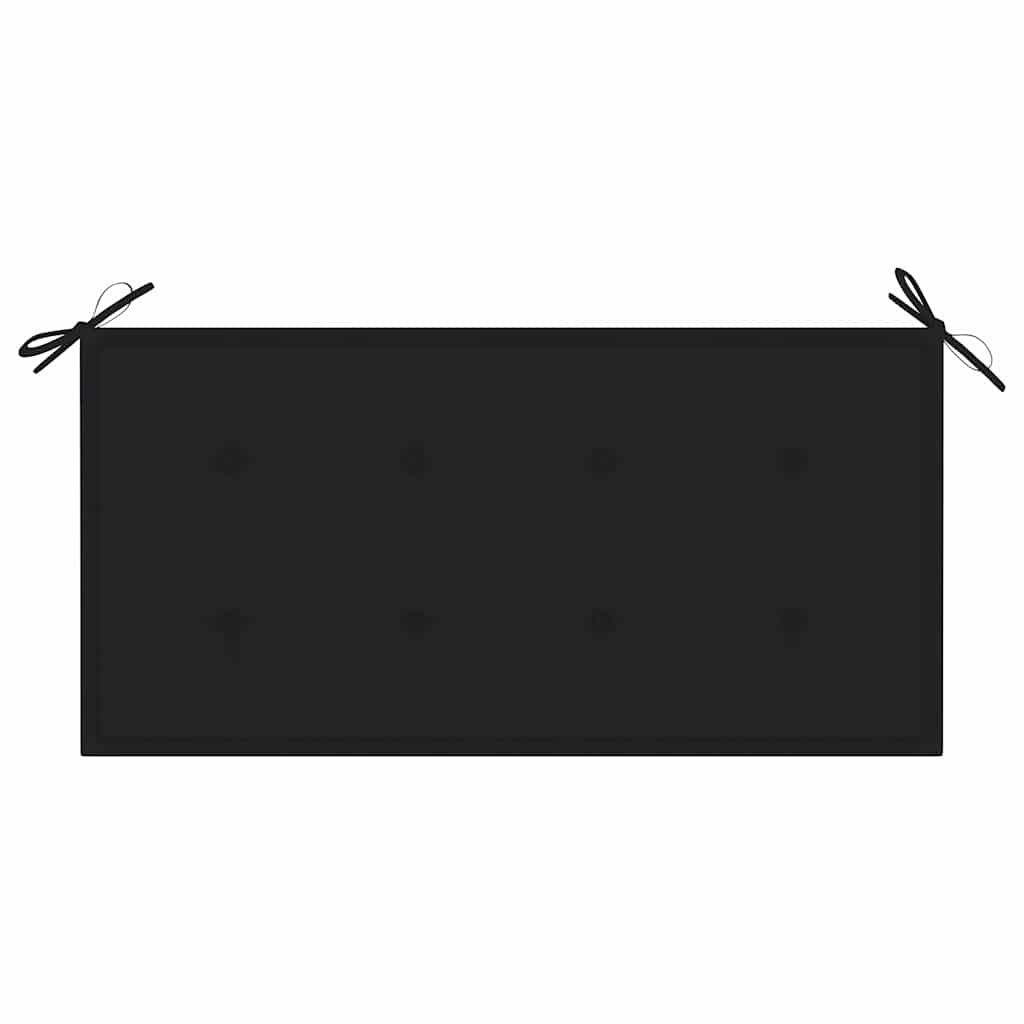vidaXL Trädgårdsbänk med svart dyna 112 cm massiv teak