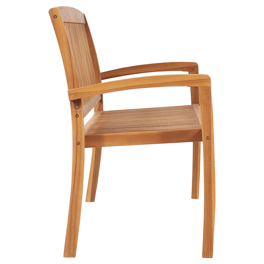 vidaXL Stapelbar trädgårdsbänk med dyna 159 cm massiv teak