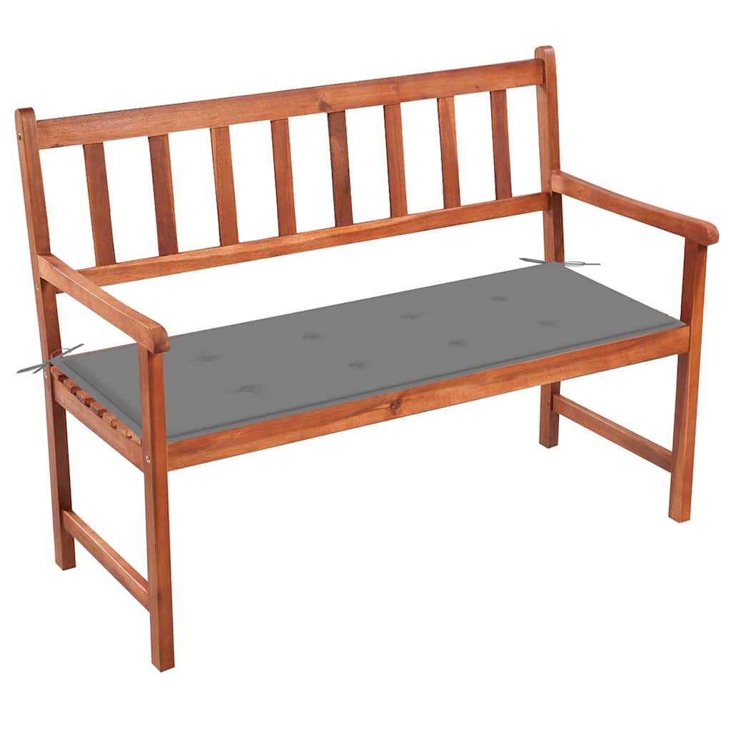 vidaXL Trädgårdsbänk med dyna 120 cm massivt akaciaträ