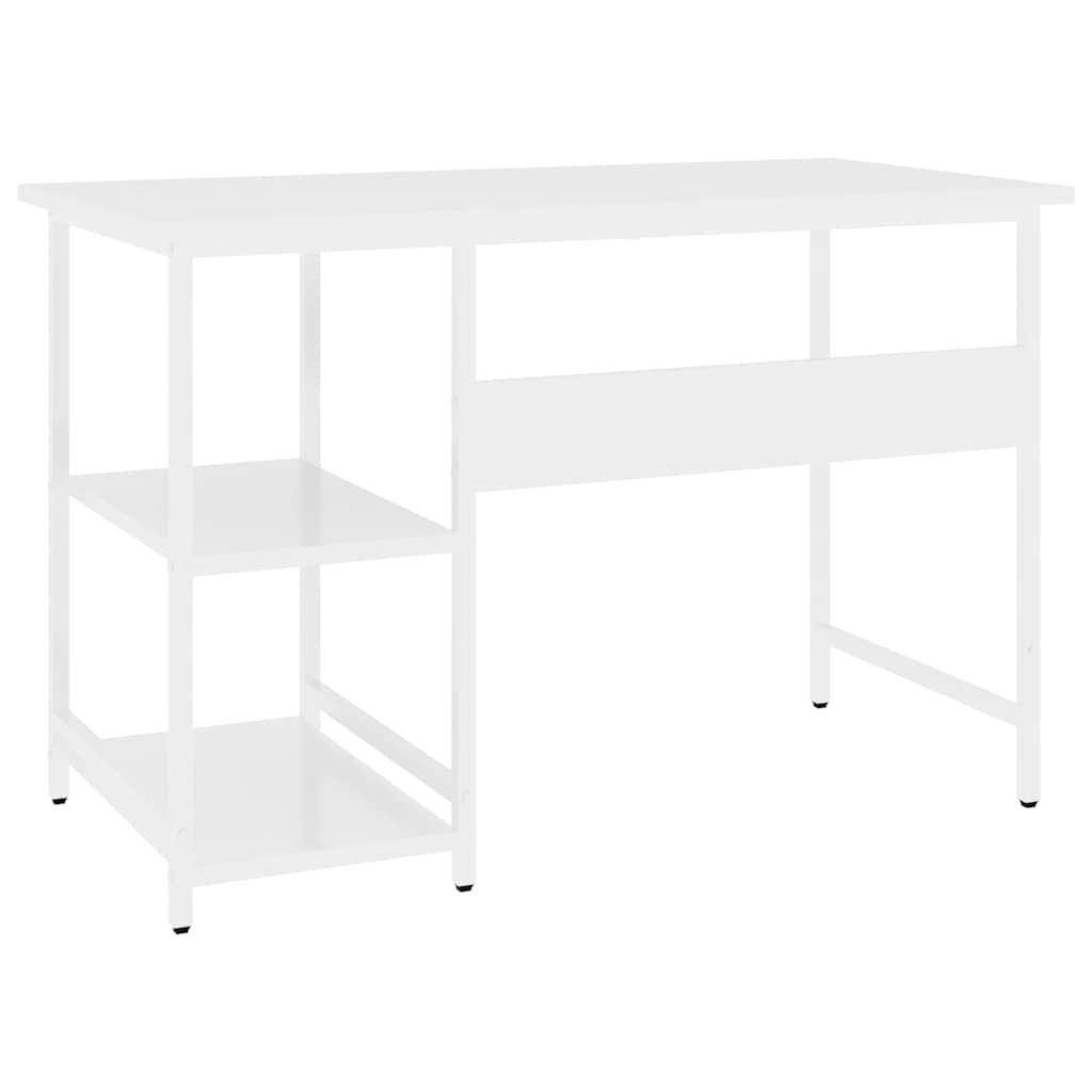 vidaXL Datorbord vit 105x50x72 cm MDF och metall
