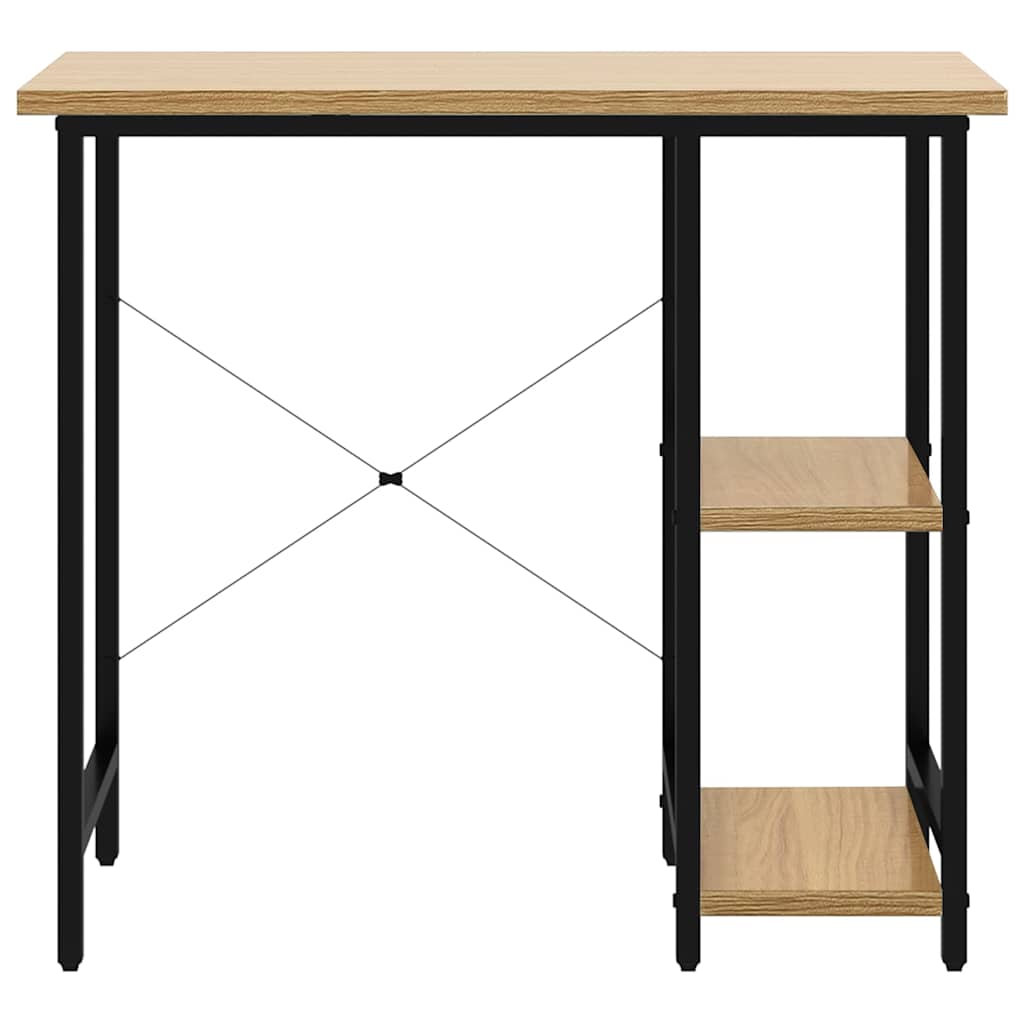 vidaXL Datorbord svart och ljus ek 80x40x72 cm MDF och metall