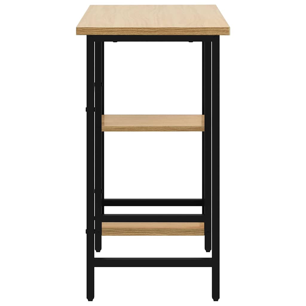 vidaXL Datorbord svart och ljus ek 80x40x72 cm MDF och metall