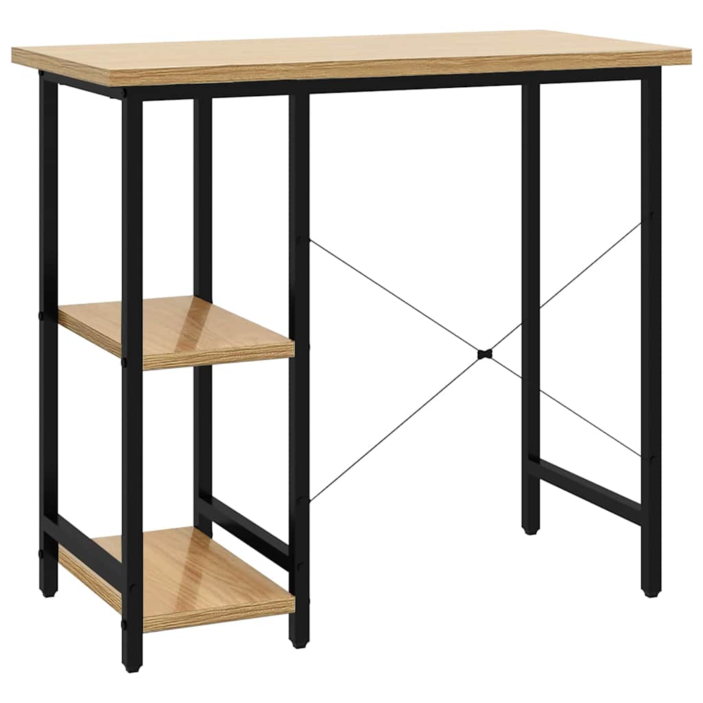 vidaXL Datorbord svart och ljus ek 80x40x72 cm MDF och metall