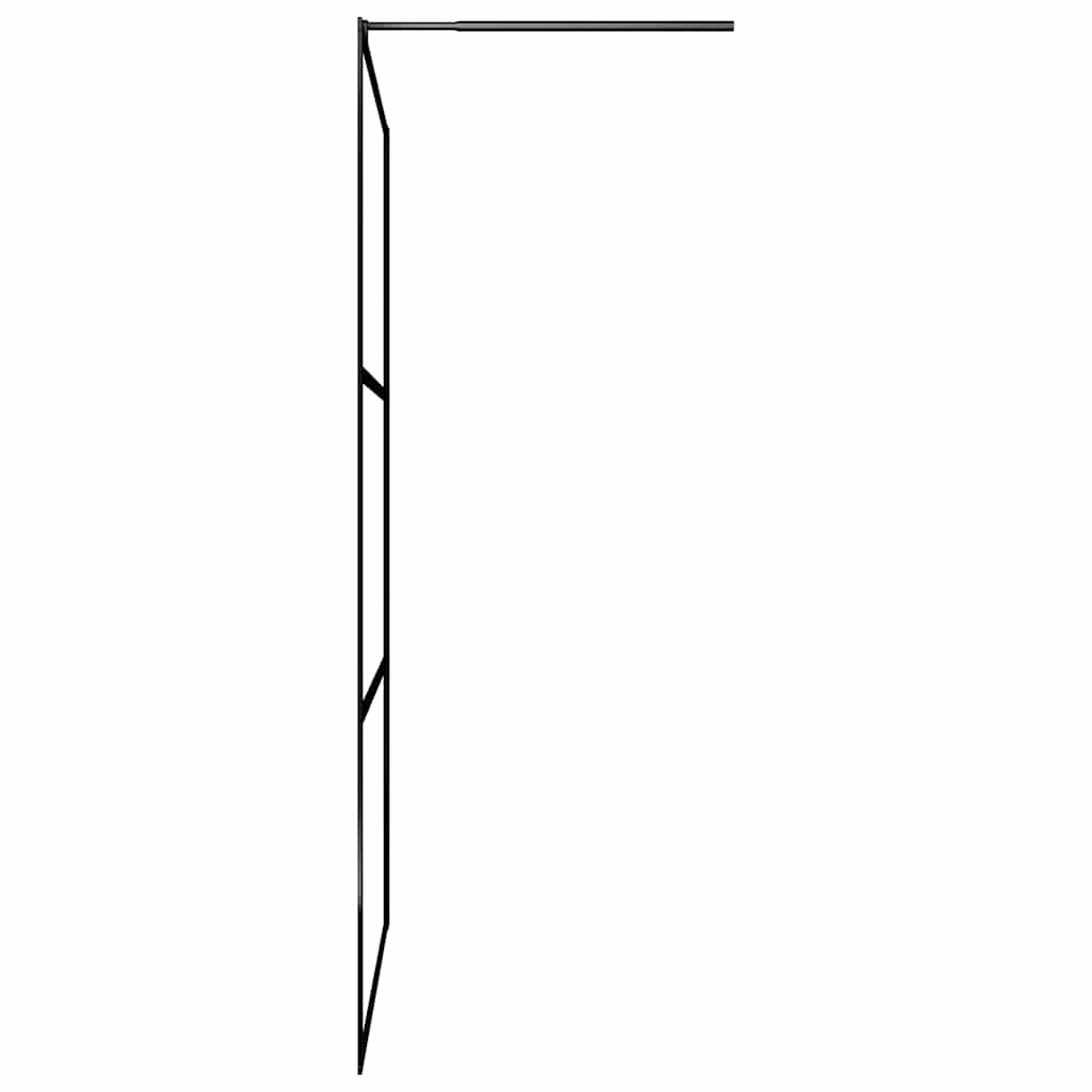 vidaXL Duschvägg med klart ESG-glas svart 100x195 cm