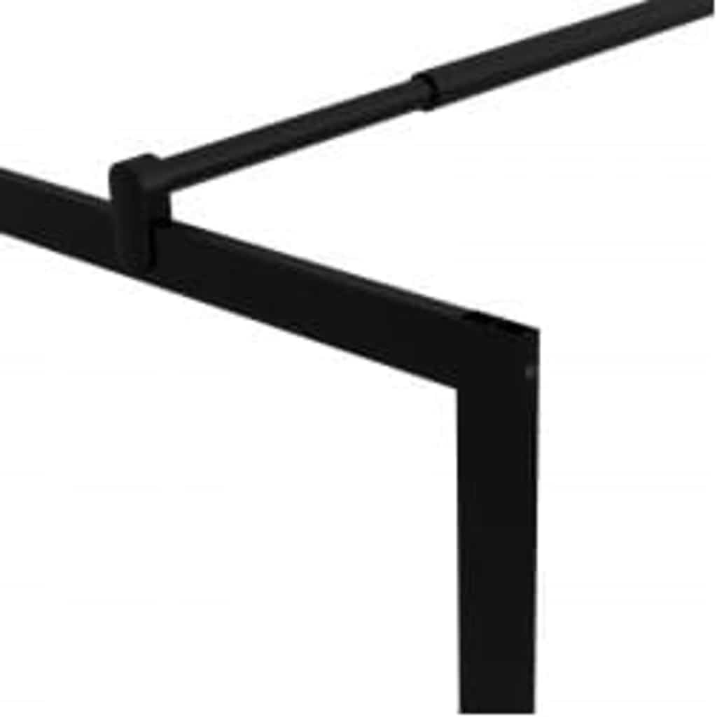 vidaXL Duschvägg till duschkabin härdat glas svart 90x195 cm