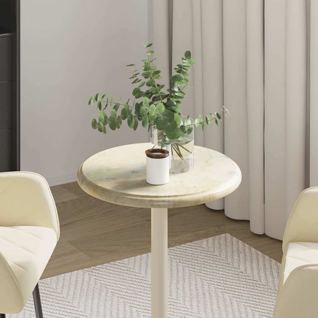 vidaXL Bordsskiva gräddvit Ø40x2,5 cm marmor