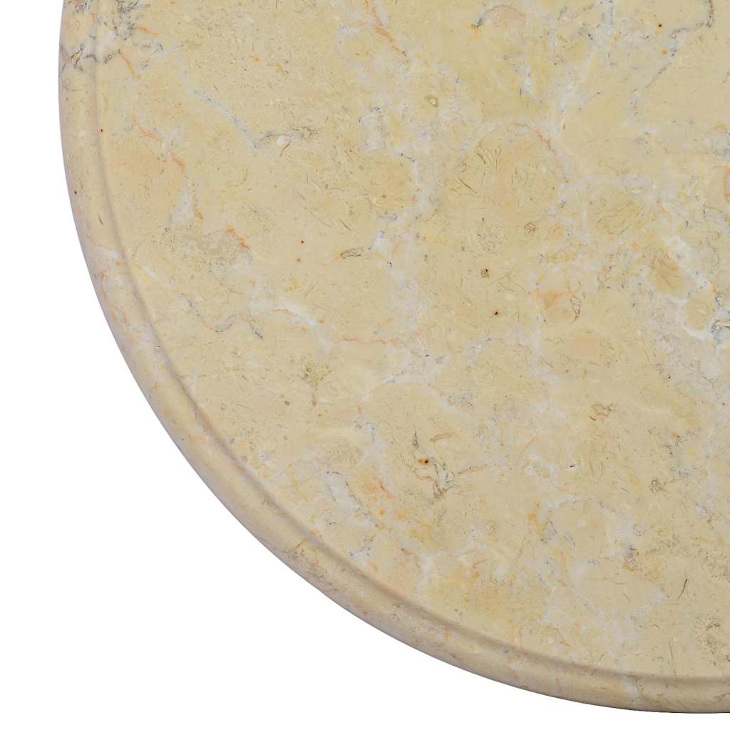 vidaXL Bordsskiva gräddvit Ø40x2,5 cm marmor