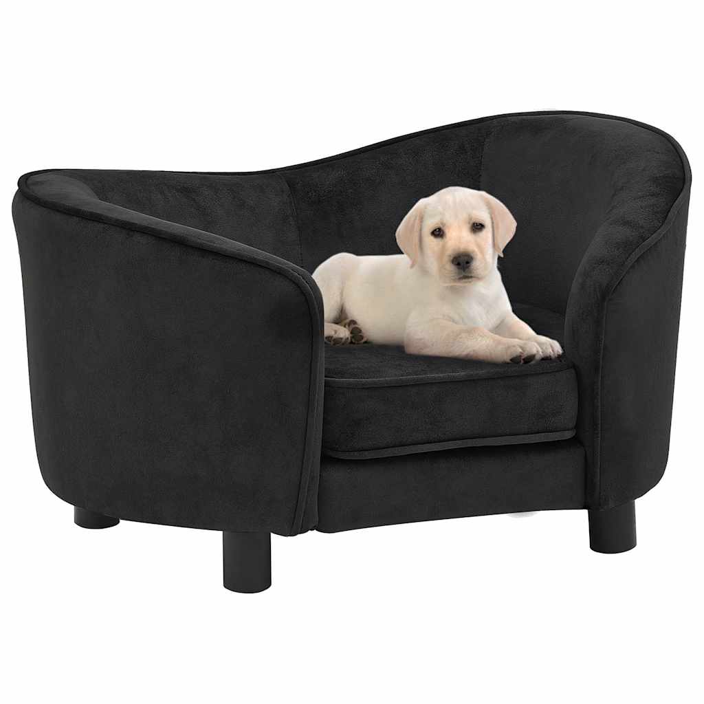 vidaXL Hundsoffa svart 69x49x40 cm plysch
