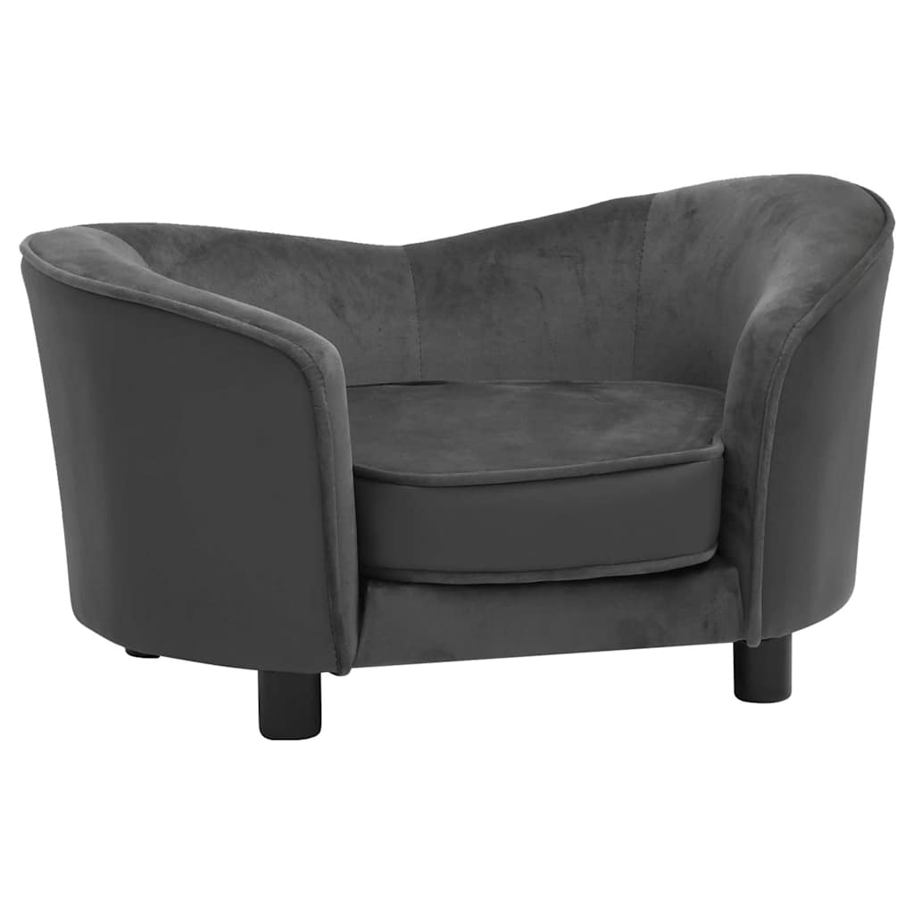 vidaXL Hundsoffa mörkgrå 69x49x40 cm plysch och konstläder