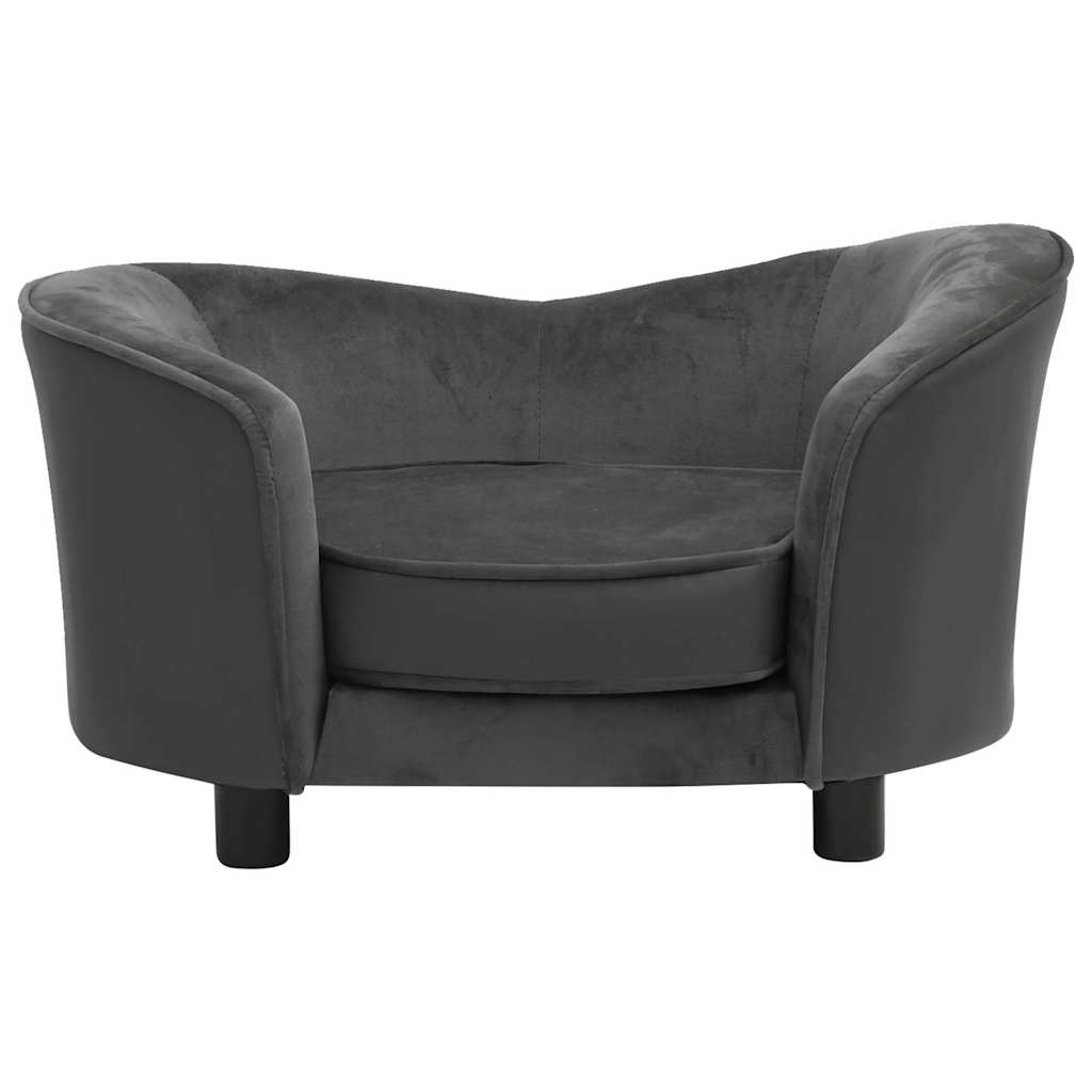 vidaXL Hundsoffa mörkgrå 69x49x40 cm plysch och konstläder