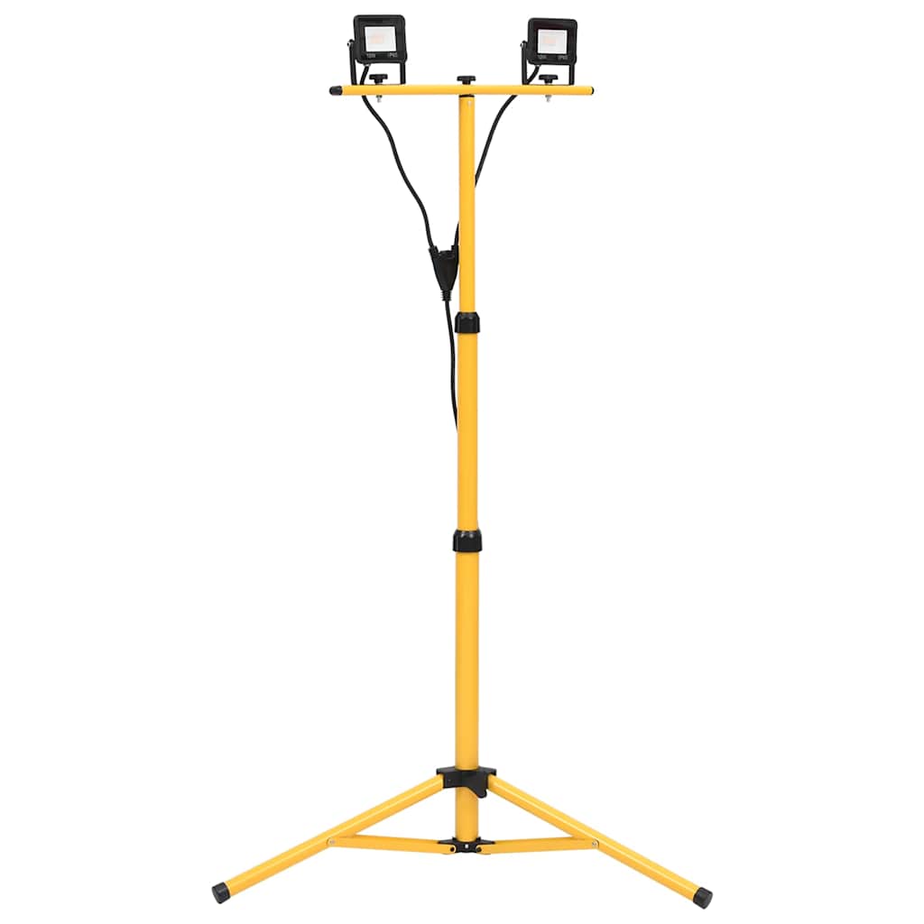 vidaXL Strålkastare med stativ 2x10 W LED varmvit