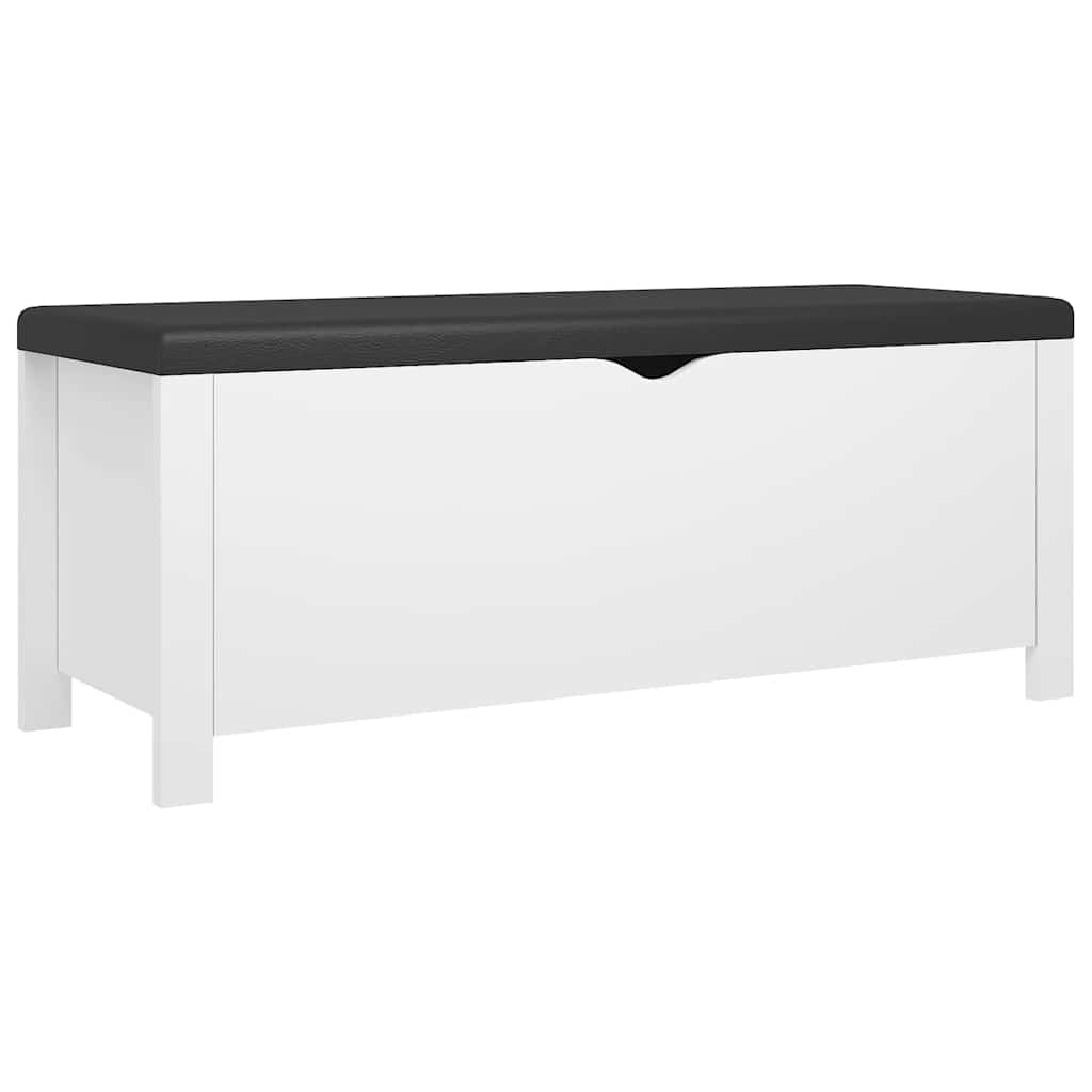 vidaXL Förvaringsbänk med dyna vit 105x40x45 cm konstruerat trä