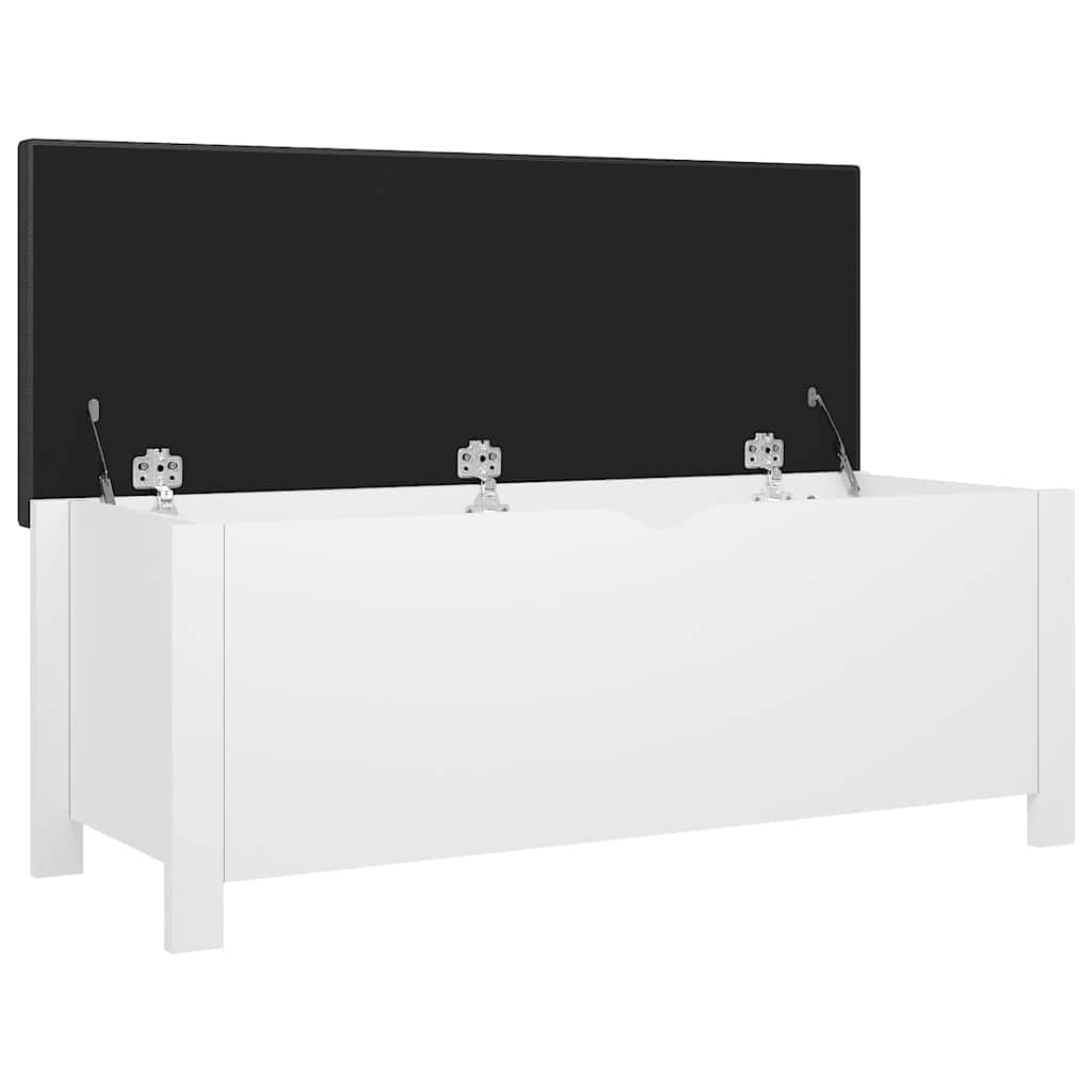 vidaXL Förvaringsbänk med dyna vit 105x40x45 cm konstruerat trä