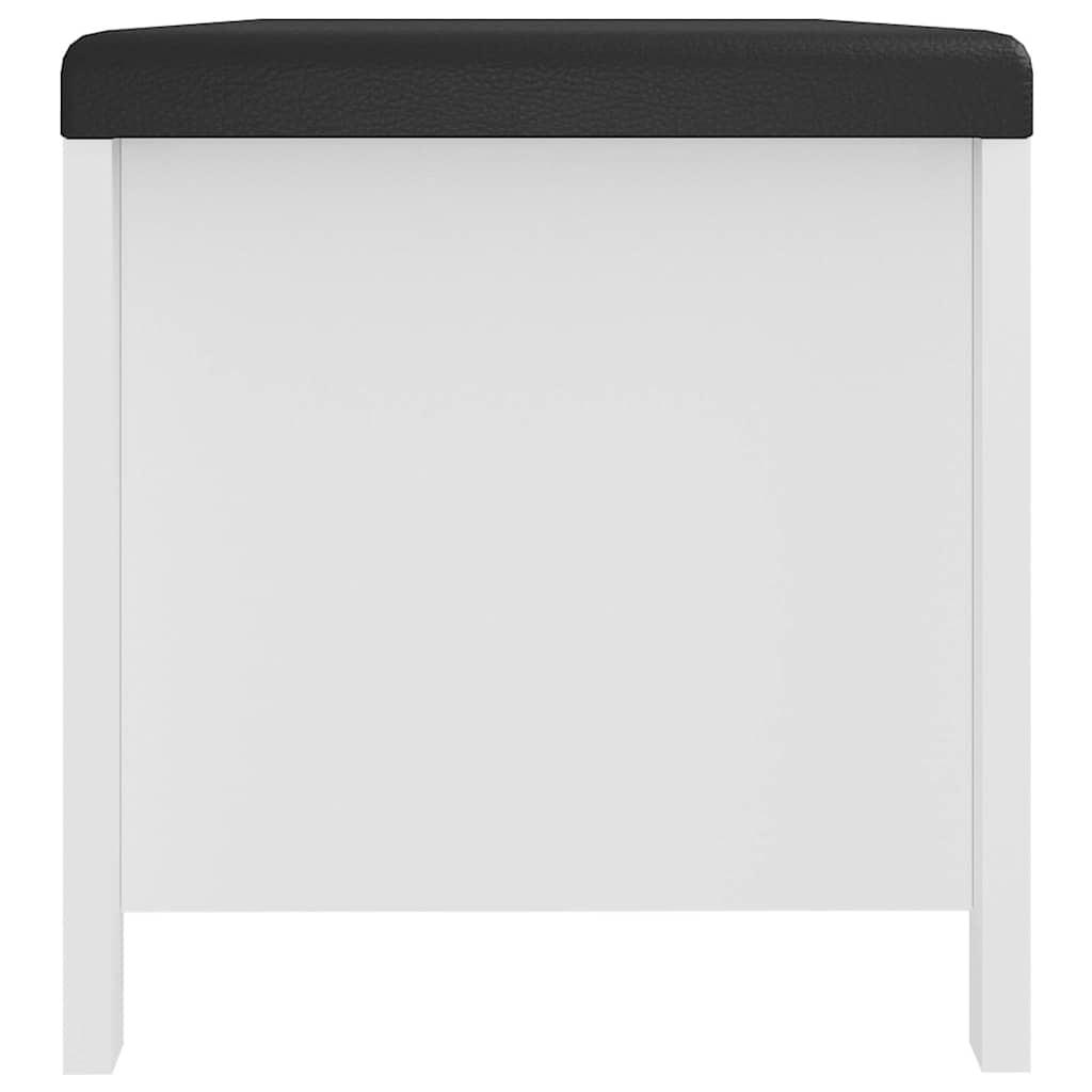 vidaXL Förvaringsbänk med dyna vit 105x40x45 cm konstruerat trä
