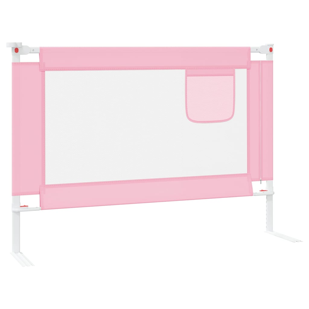vidaXL Sängskena för barn rosa 90x25 cm tyg