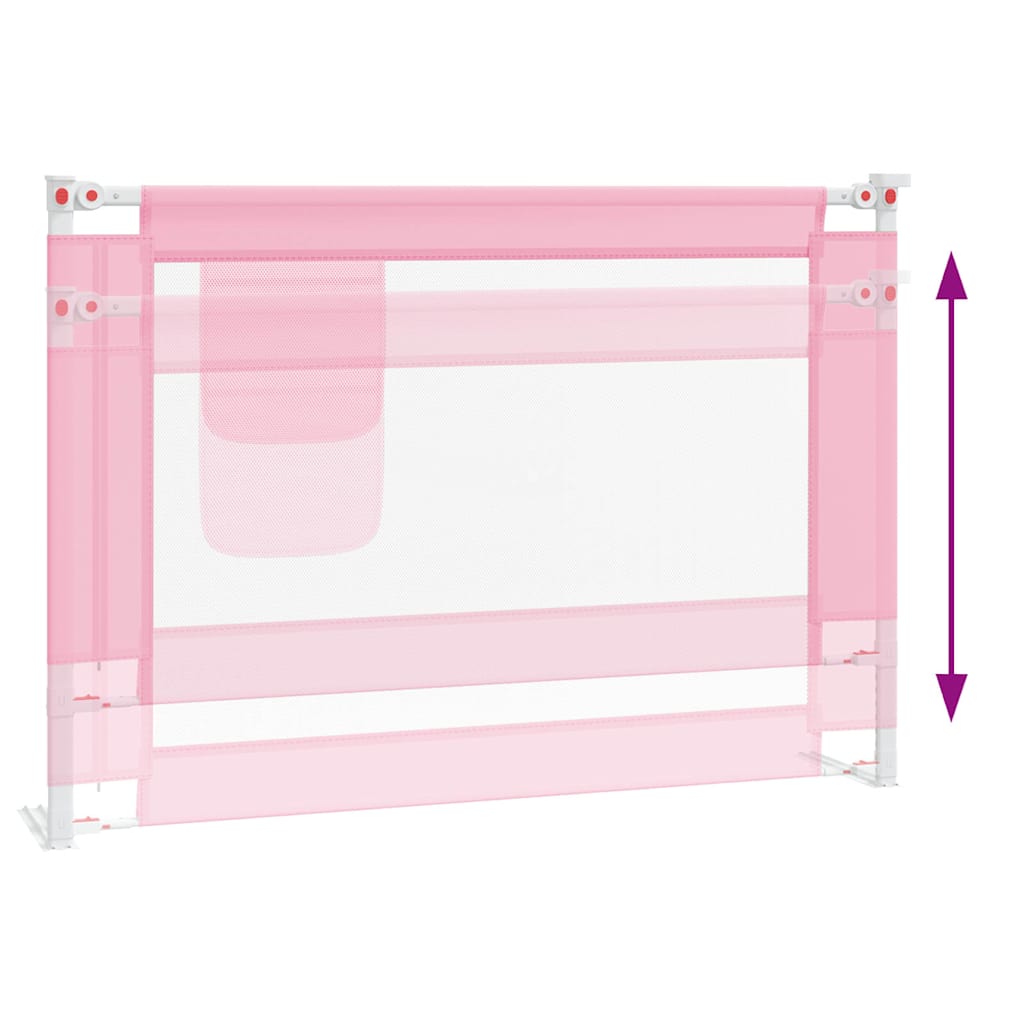 vidaXL Sängskena för barn rosa 90x25 cm tyg