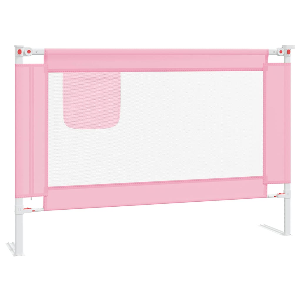 vidaXL Sängskena för barn rosa 100x25 cm tyg