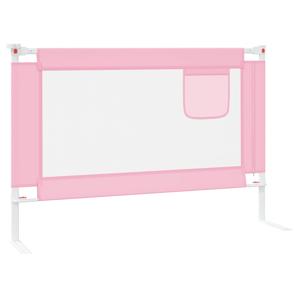 vidaXL Sängskena för barn rosa 100x25 cm tyg